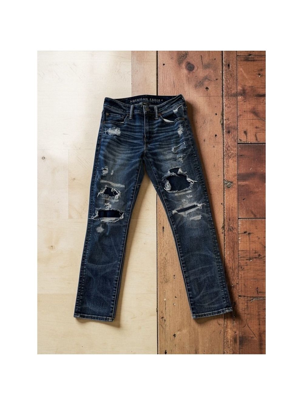 American Eagle AirFlex Jeans Destructed Womens 28 x 28 Blue Move Free Slim